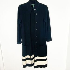 Lauren Ralph Lauren Duster Cardigan‎ Long Line Coastal Grandma Old Money Small P